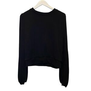 A new day sweatshirt pullover balloon sleeves XS cropped‎ Black loungewear
